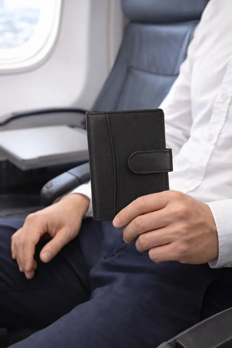 Genuine Leather Travel Passport Holder - Image 2