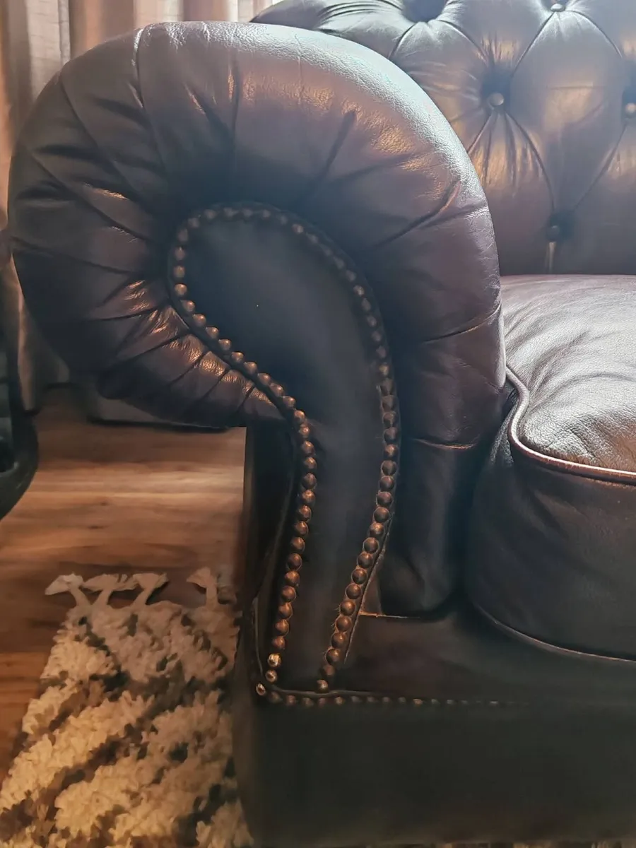 Buffolo leather  3 piece Suite in Victoria style - Image 3