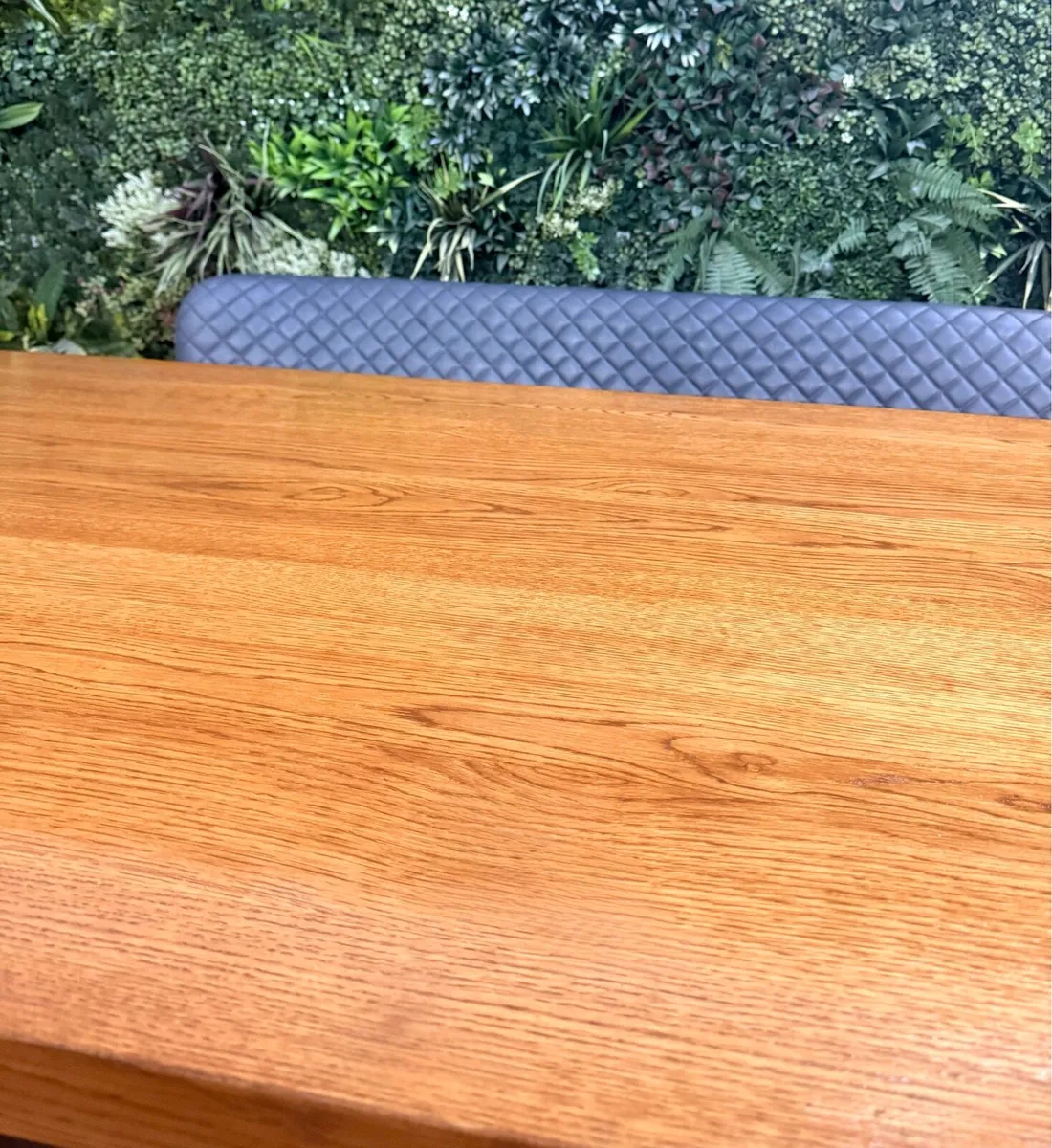 Oak kitchen table, sofa bench, 2 chairs & bench - Image 3