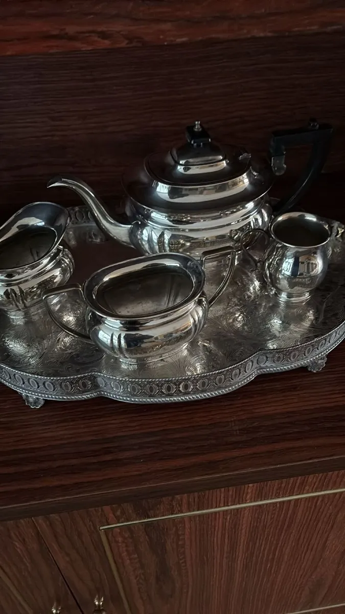Silver plated tea set - Image 4