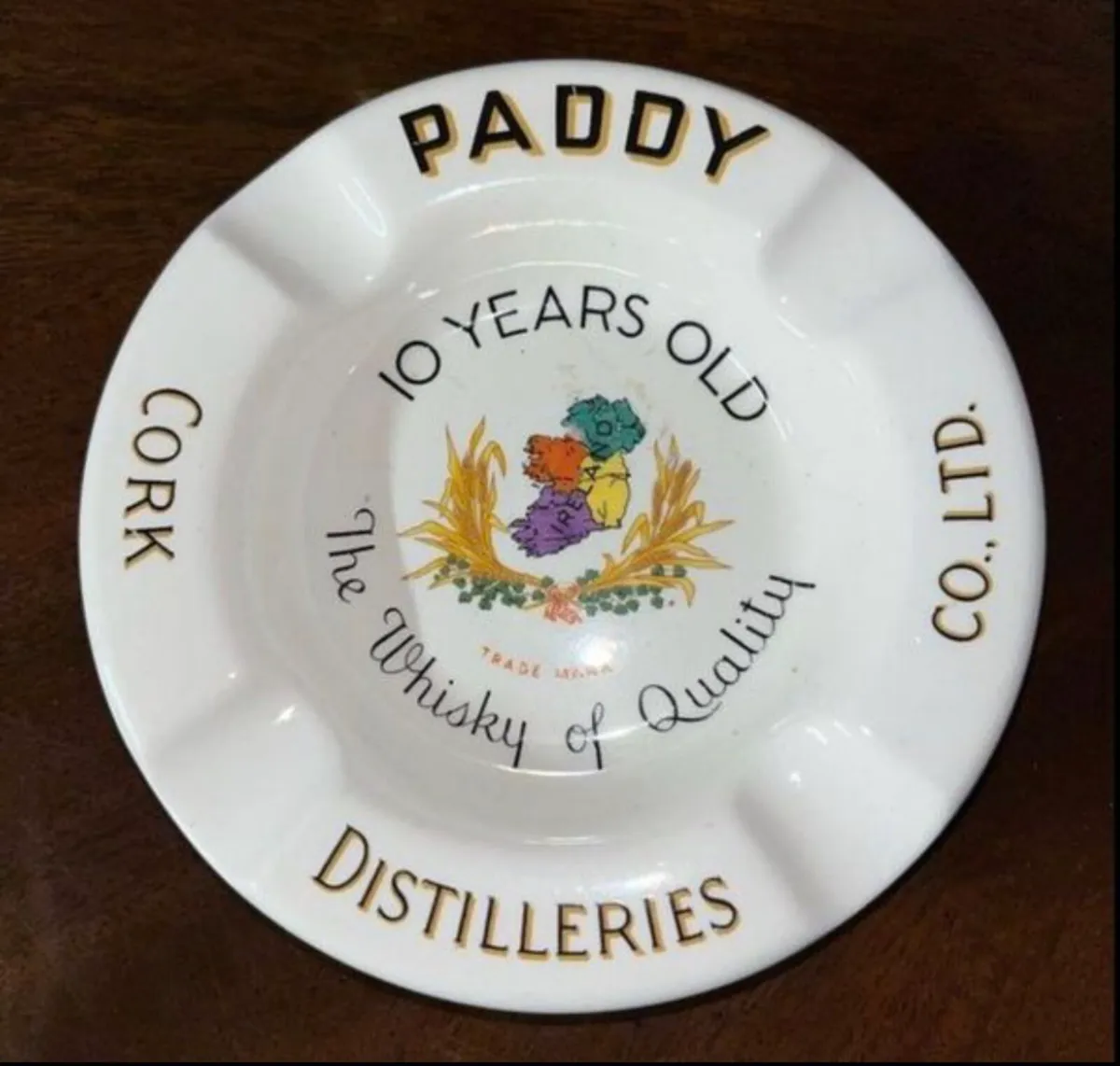 Arklow Pottery Paddy Whiskey Ashtray