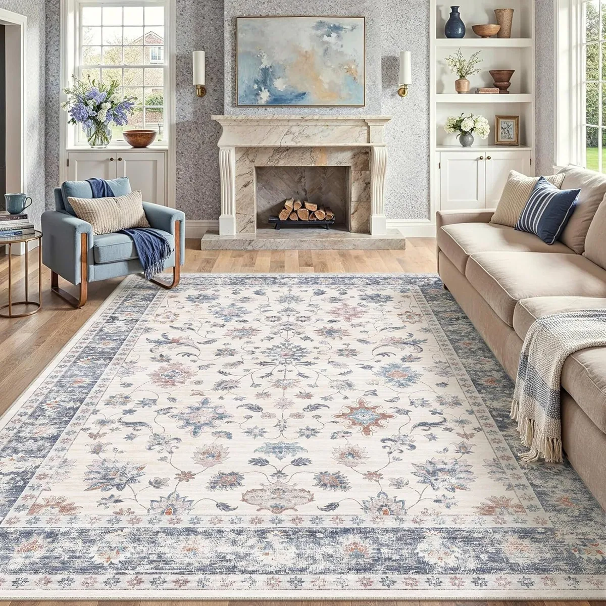 Rugs Living Room 240x300 cm Vintage Washable Non - Image 4