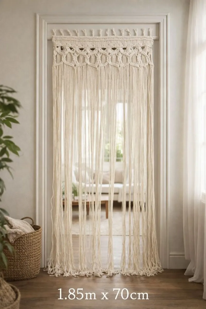 Handmade macrame crochet curtain door and windows - Image 1