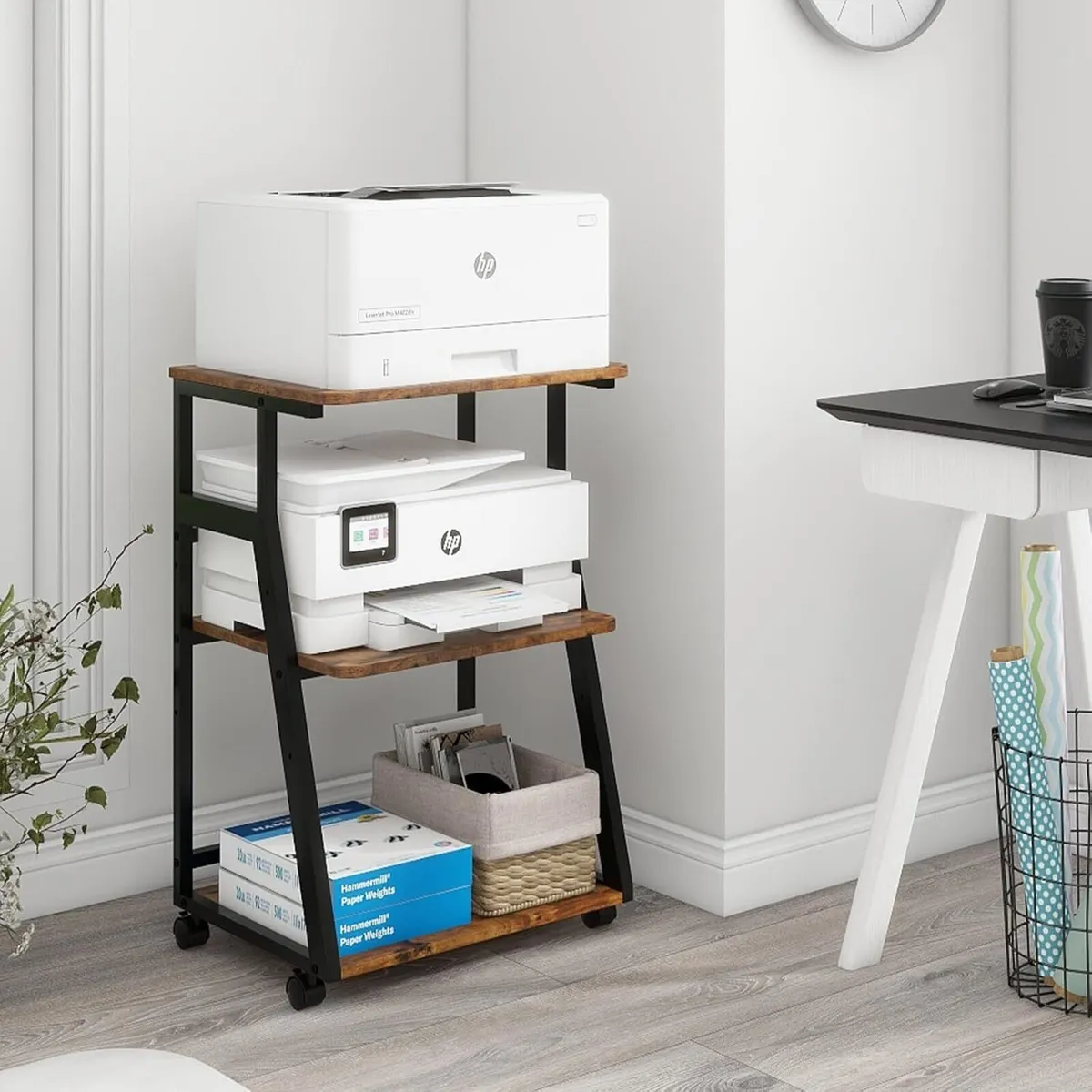 50x40x75cm 3 Tier Printer Table with Storage - Image 1