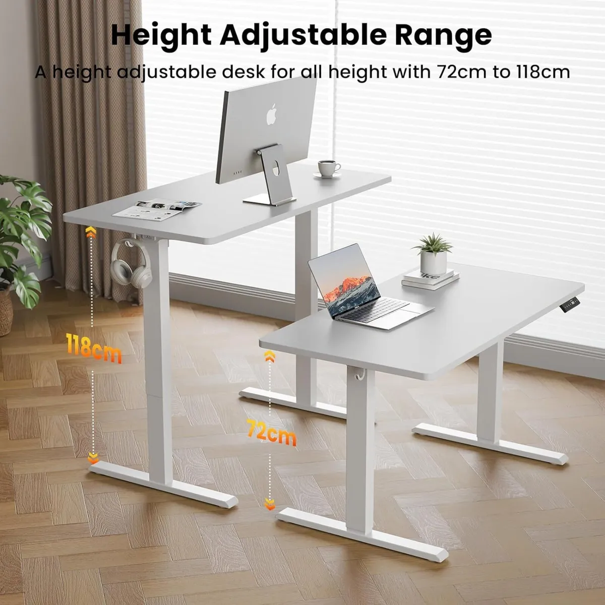 140 x 60 cm Standing Desk Electric Height - Image 4
