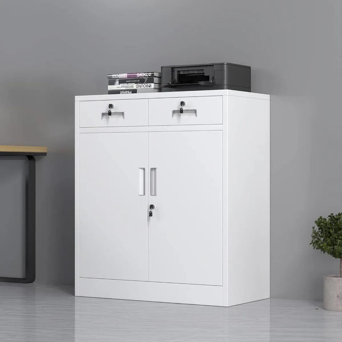 Metal Storage Cupboard with Locking Doors and 2 - Image 4