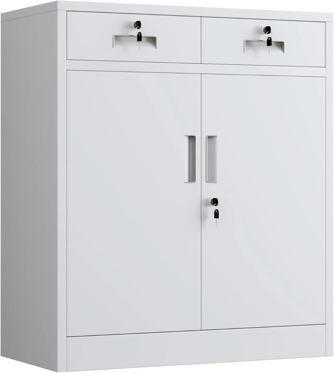 Metal Storage Cupboard with Locking Doors and 2 - Image 1