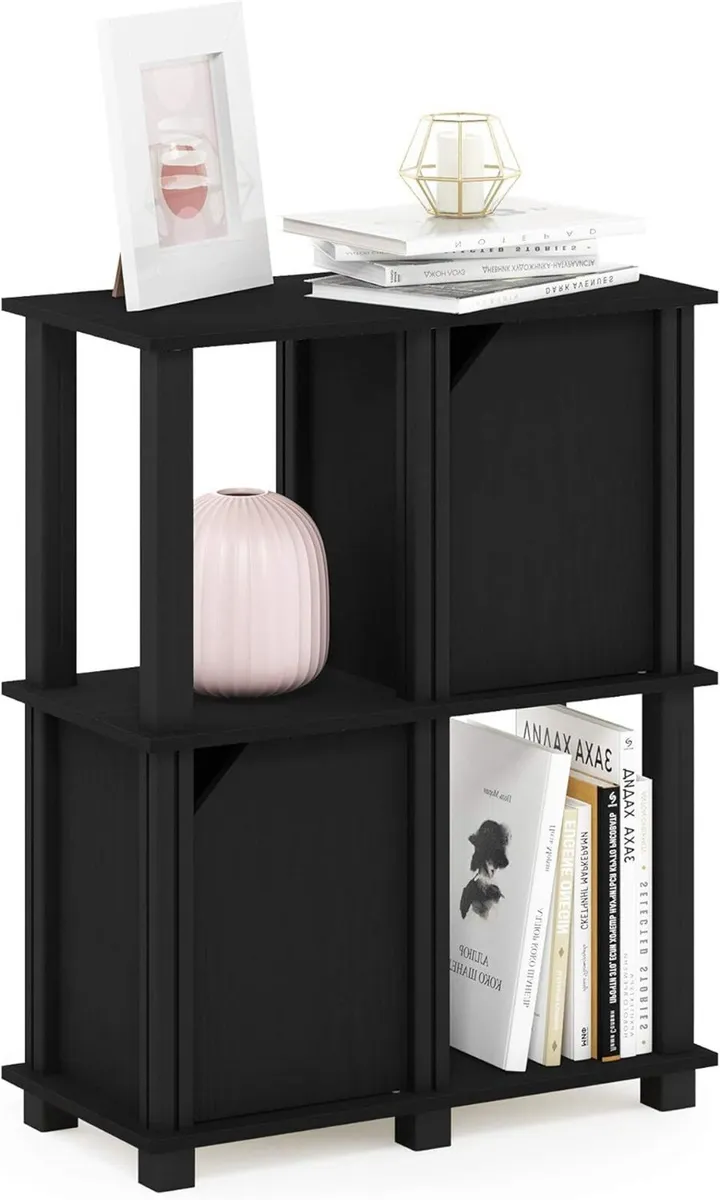 Brahms 3-Tier Storage Shelf with 2 Doors Black - Image 1