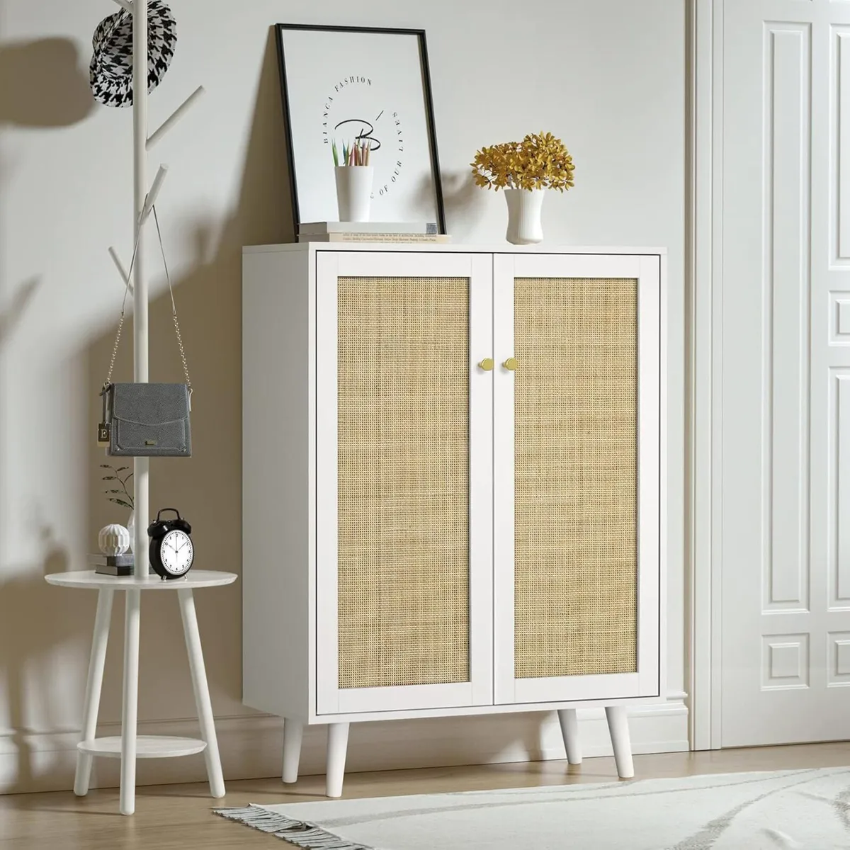 White Sideboard Storage Cabinet for Living Room - Image 1