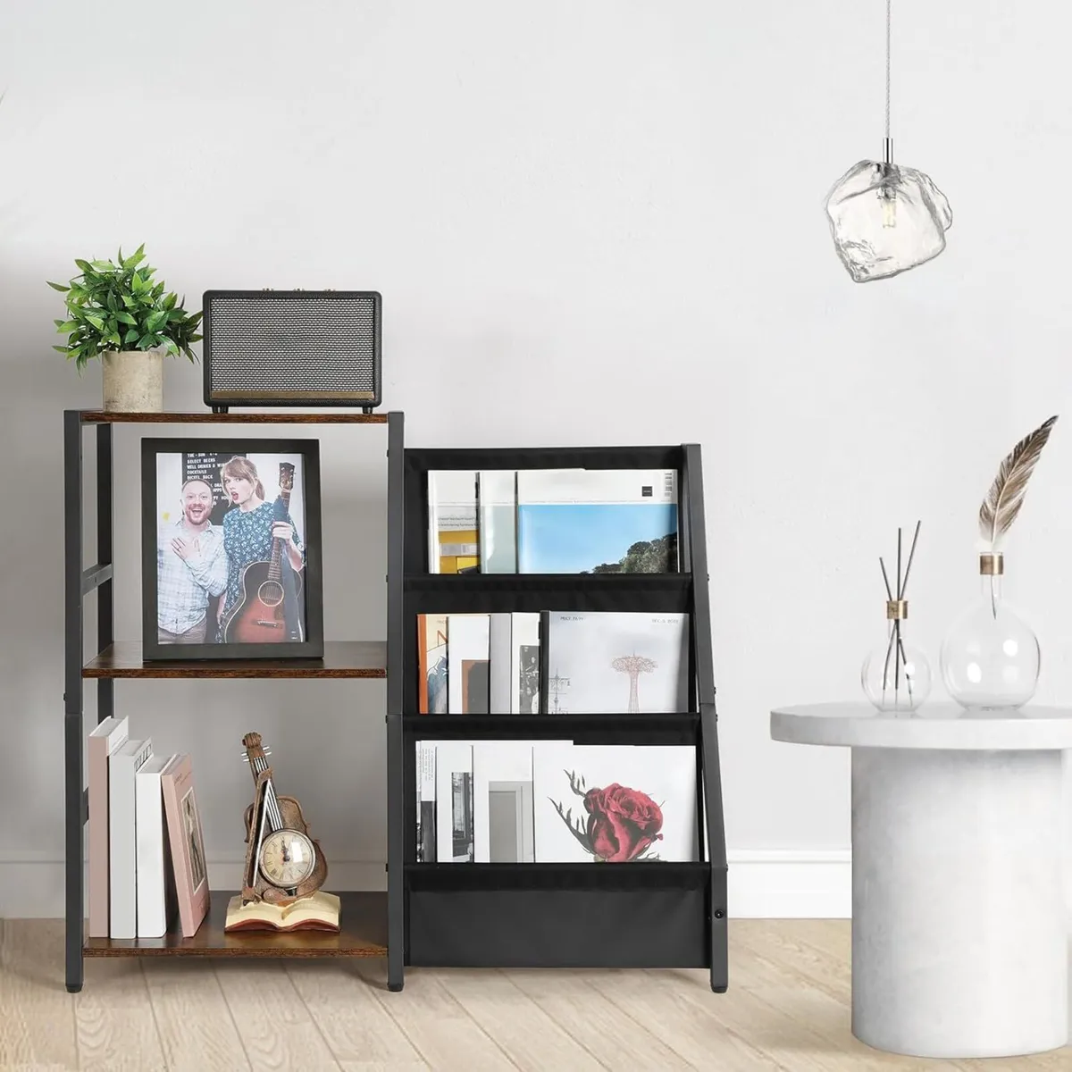 Record Player Stand with 3-Tier Vinyl Storage – - Image 2