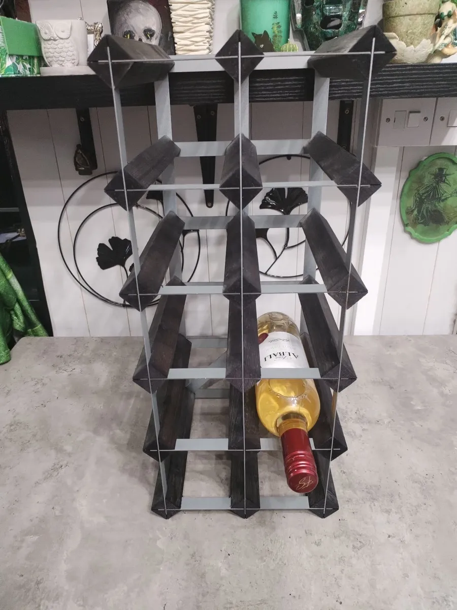 12 Bottle Wine Rack. metal wood Industrial modern - Image 3