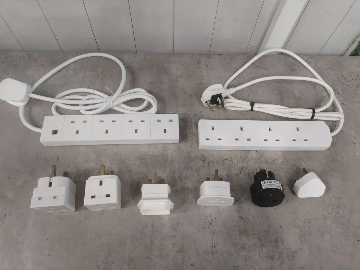 UK Extension Leads and Plug Adapters Bundle - Image 1