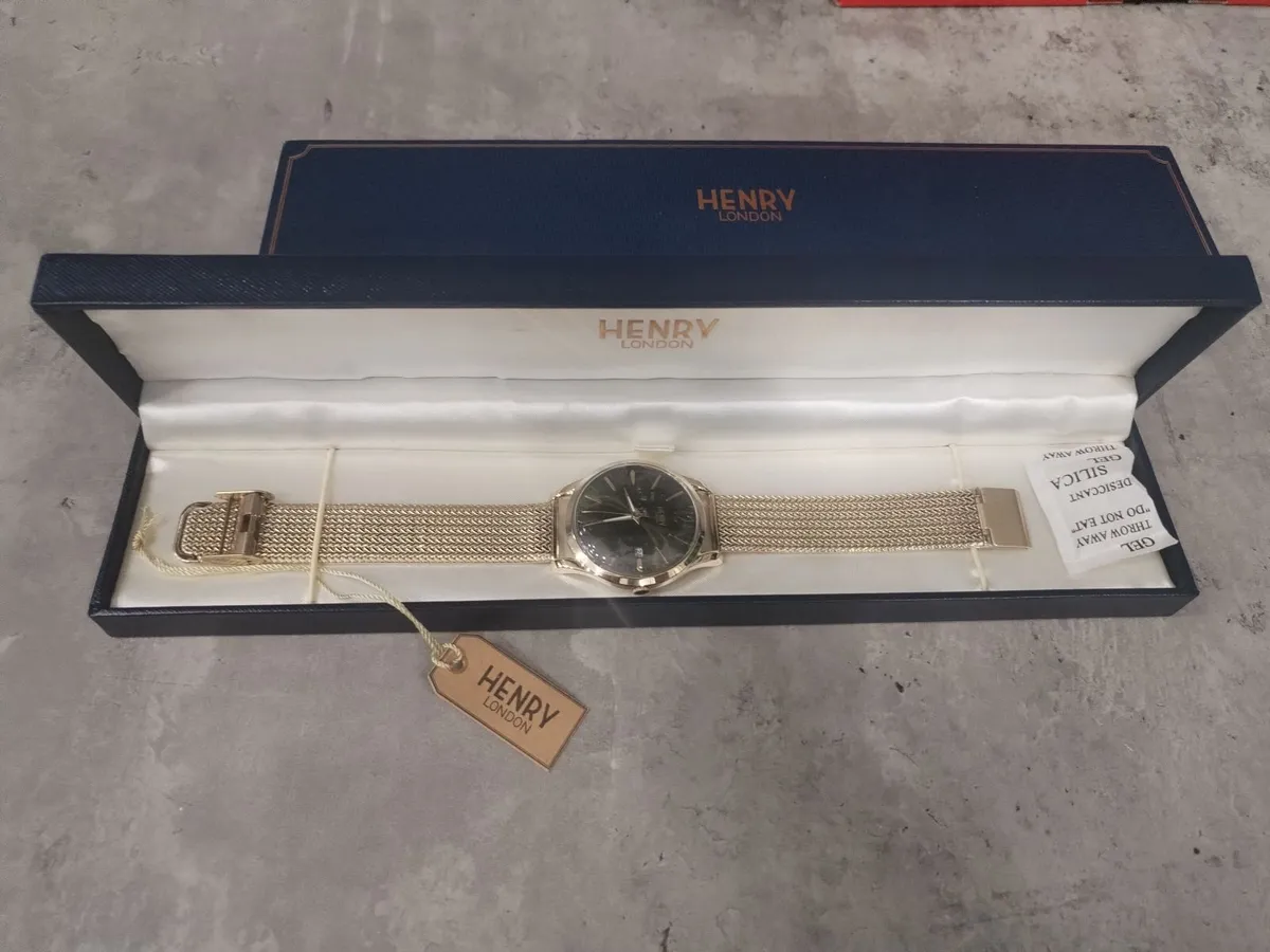 Henry London Gold Mesh Watch. New, Discontinued - Image 1