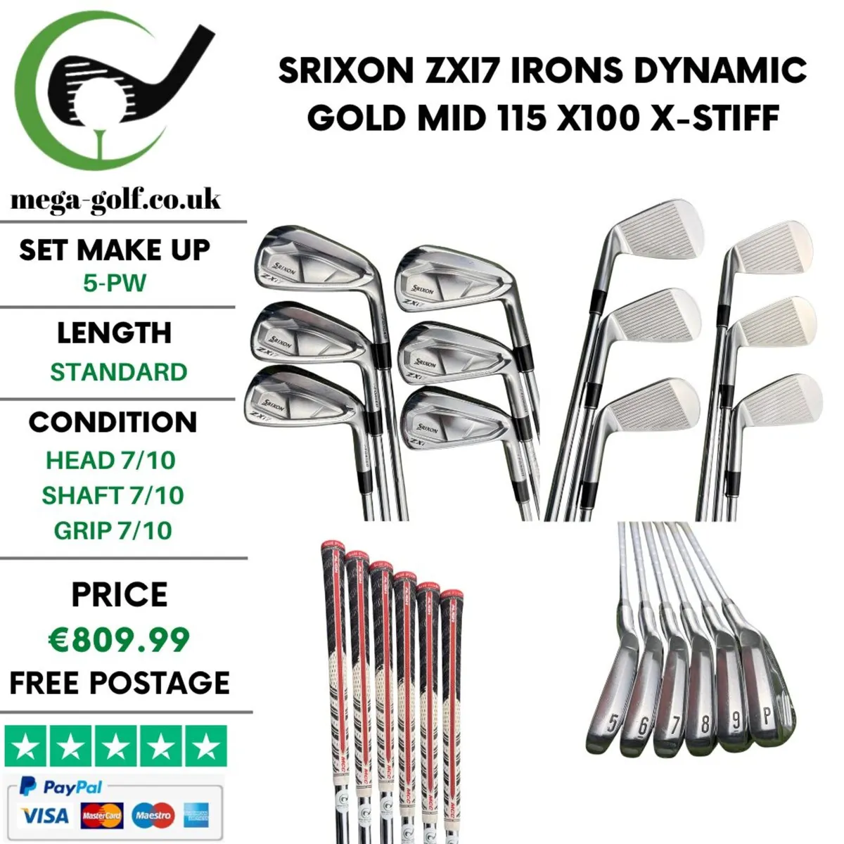 Srixon ZXi7 Irons / 5-Pw / X-Stiff - Image 1