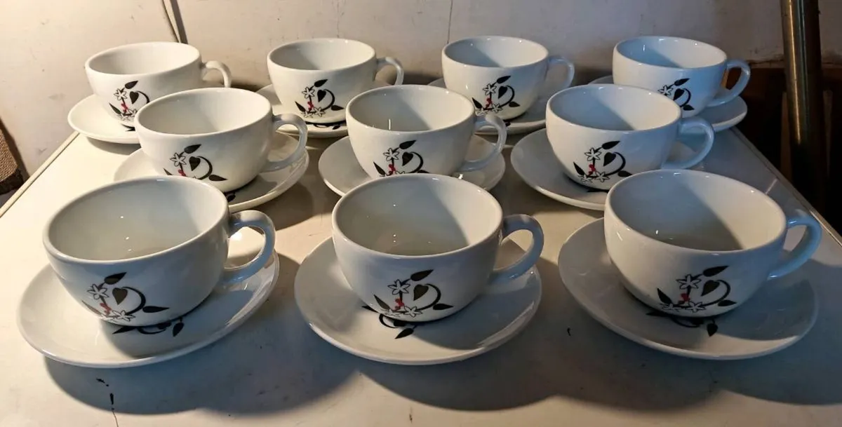 10 Restaurant/Cafe Italian Ancap Cups Saucers - Image 2