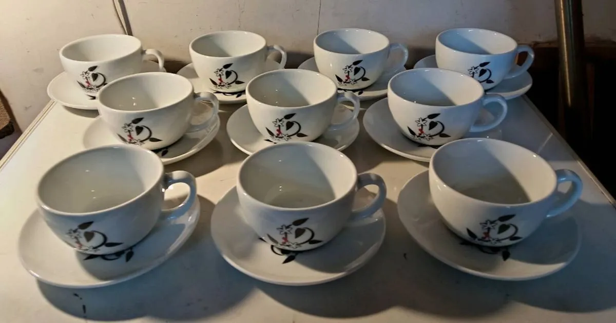 10 Restaurant/Cafe Italian Ancap Cups Saucers - Image 1