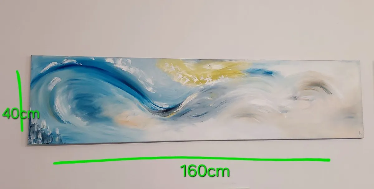 Large Panoramic Abstract Canvas Painting - Image 1