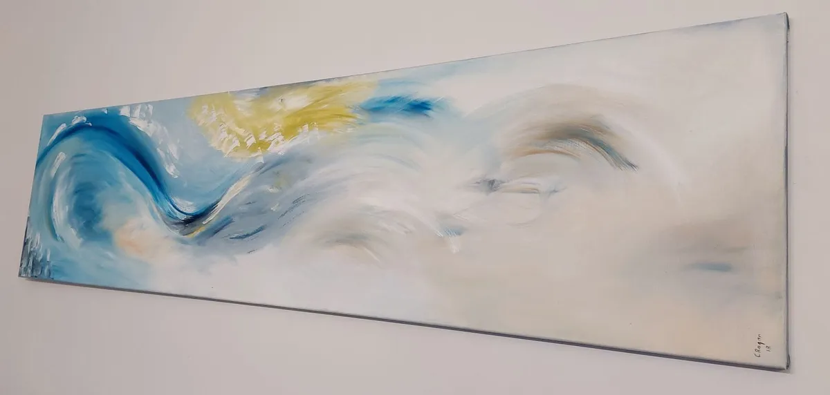 Large Panoramic Abstract Canvas Painting - Image 2