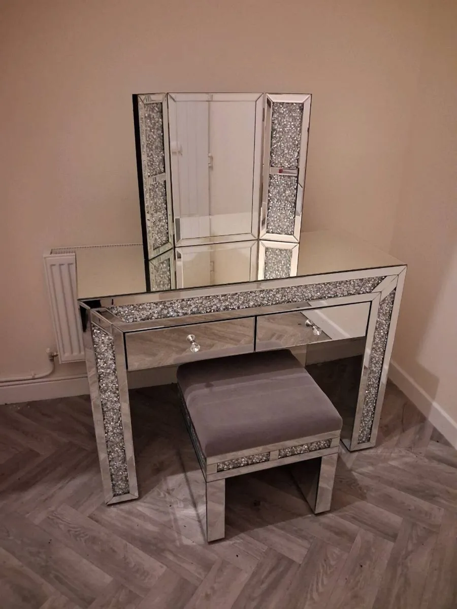 Beautiful crush diamond bedroom dressing set - Image 1