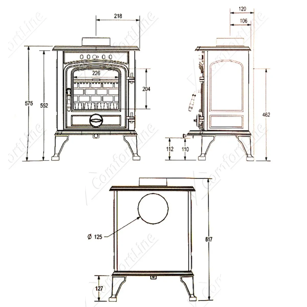 Atlantic Coral 5 kW freestanding stove - Image 2