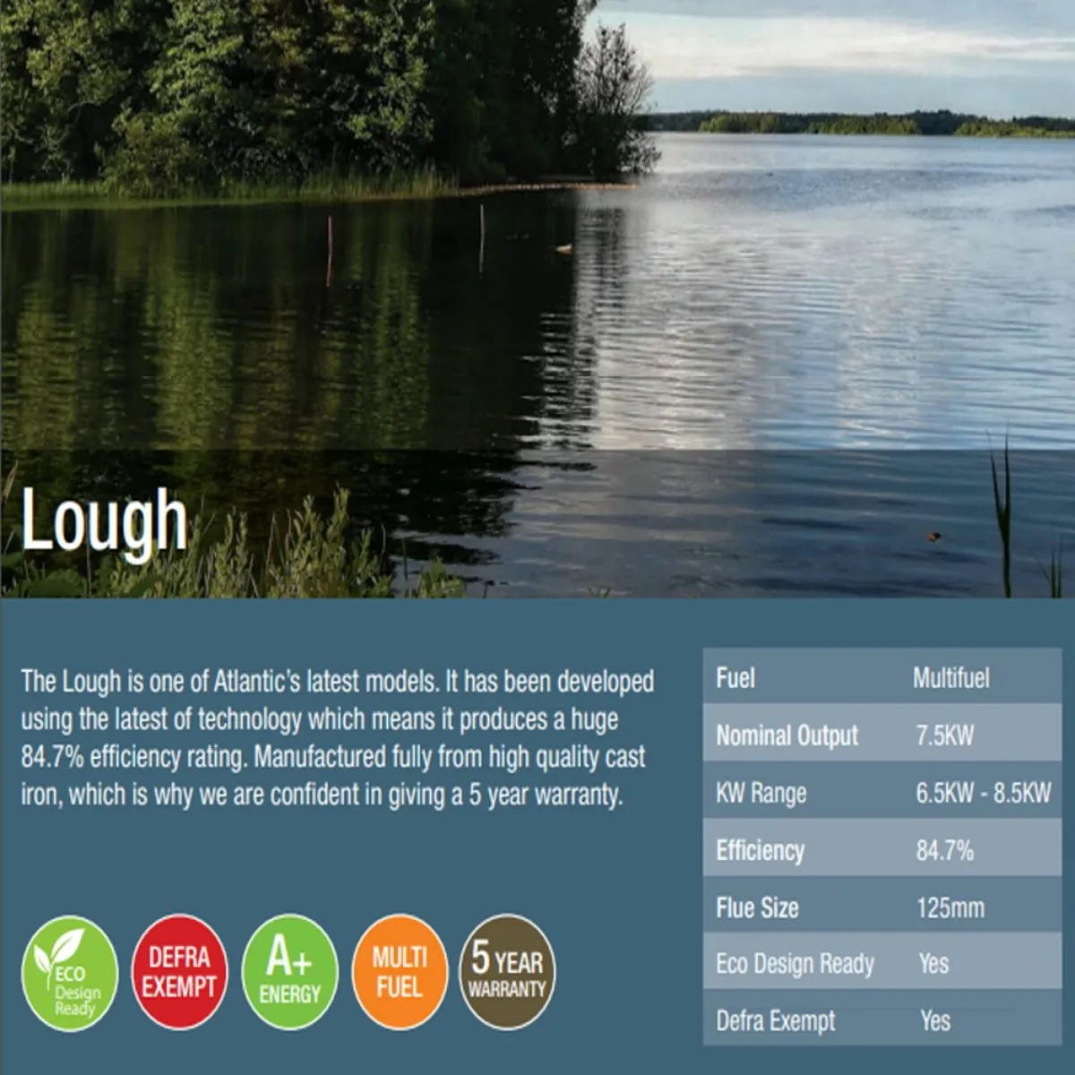 Atlantic Lough 7.5 kW Multi-Fuel Freestanding - Image 3