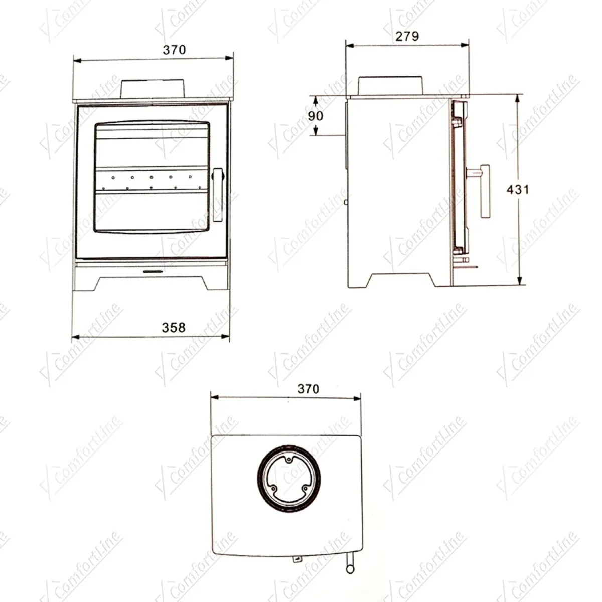Atlantic Oyster 4 kW Freestanding stove - Image 2