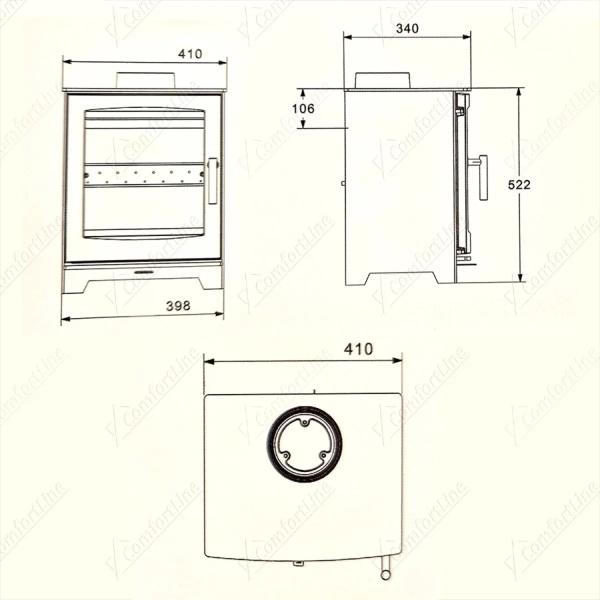Atlantic Oyster 5 kW Freestanding stove - Image 2