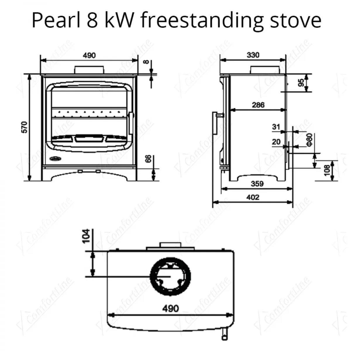 Atlantic Pearl 8 KW Freestanding Multifuel Stove - Image 2