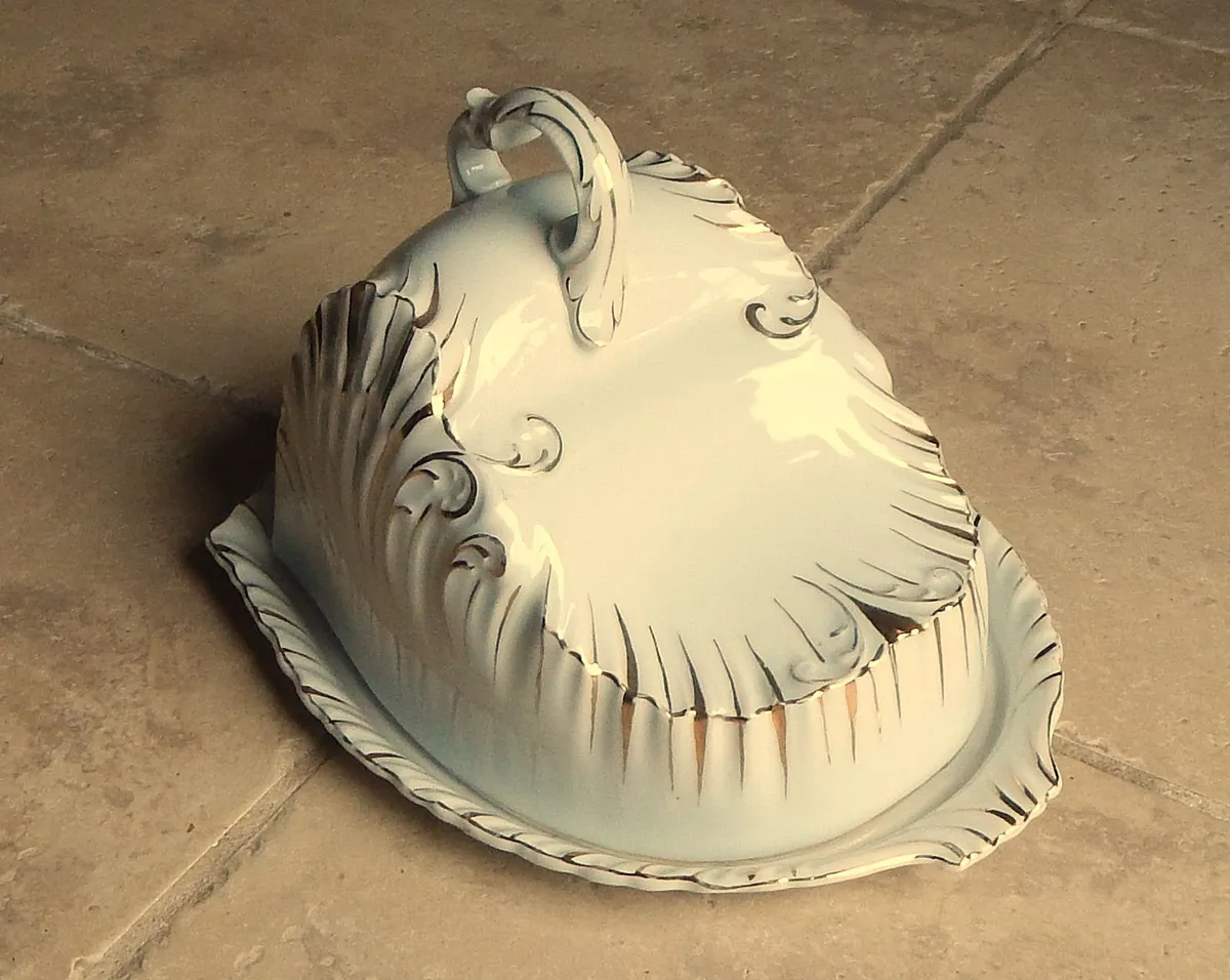 Vintage Large Porcelain Cheese Dome - Image 1
