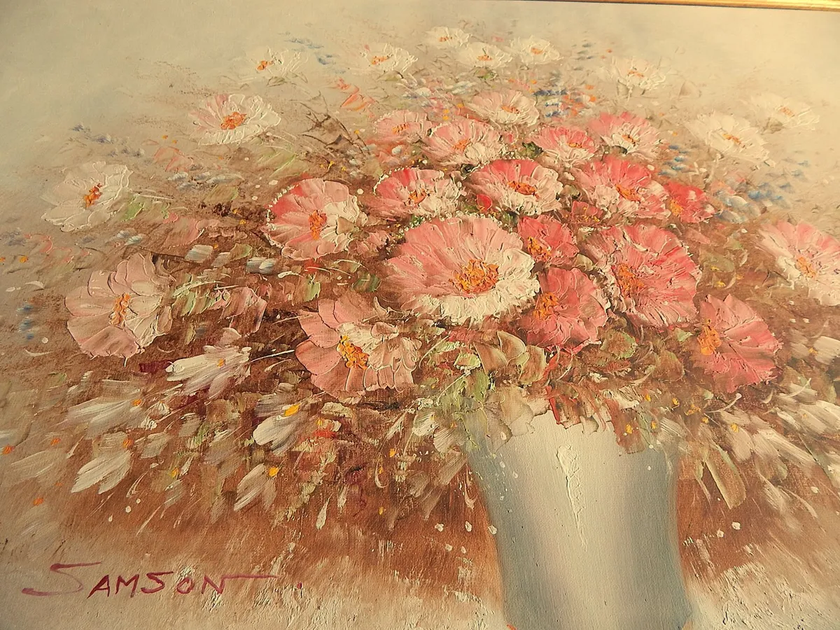 Large Signed Oil on Board in Ornate Wood Frame - Image 4