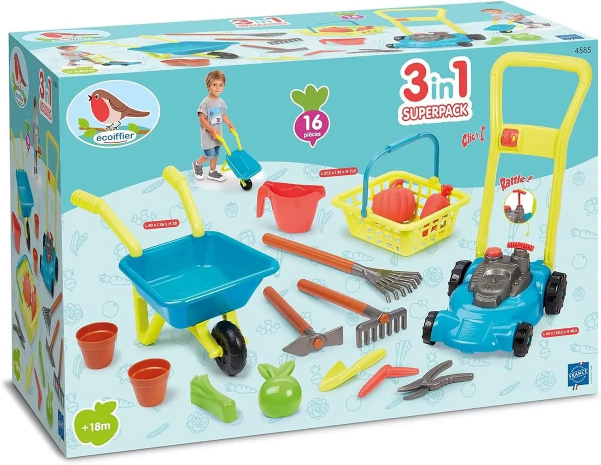 Ecoiffier 3 in 1 Garden Super Pack Wheelbarrow - Image 3