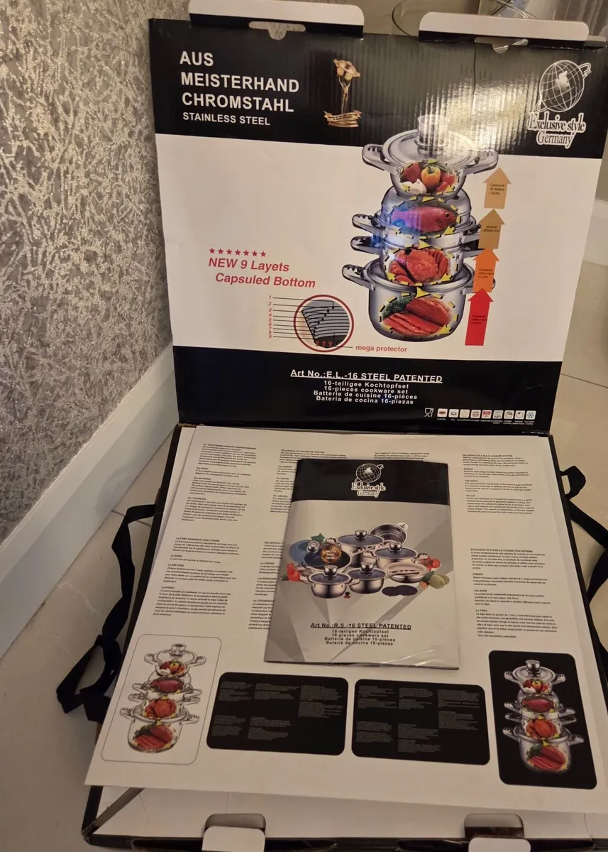 Brand New 16 pieces stainless steel cookware. - Image 3