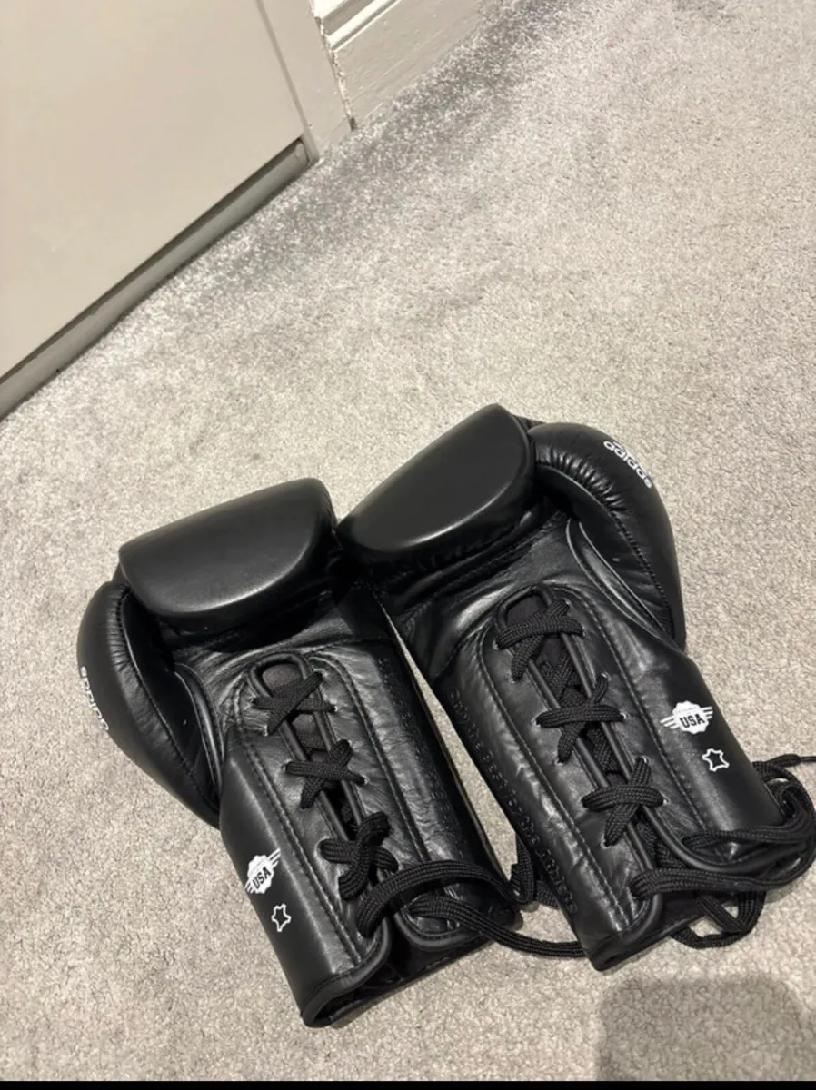 Adidas adiSpeed Lace Boxing Gloves – Black/White - Image 2