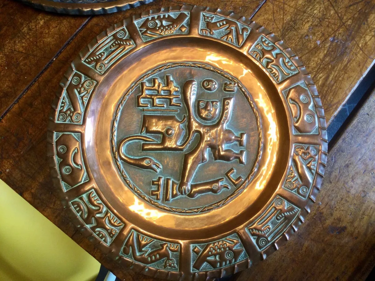 Antique Handmade Copper Charger - Image 1