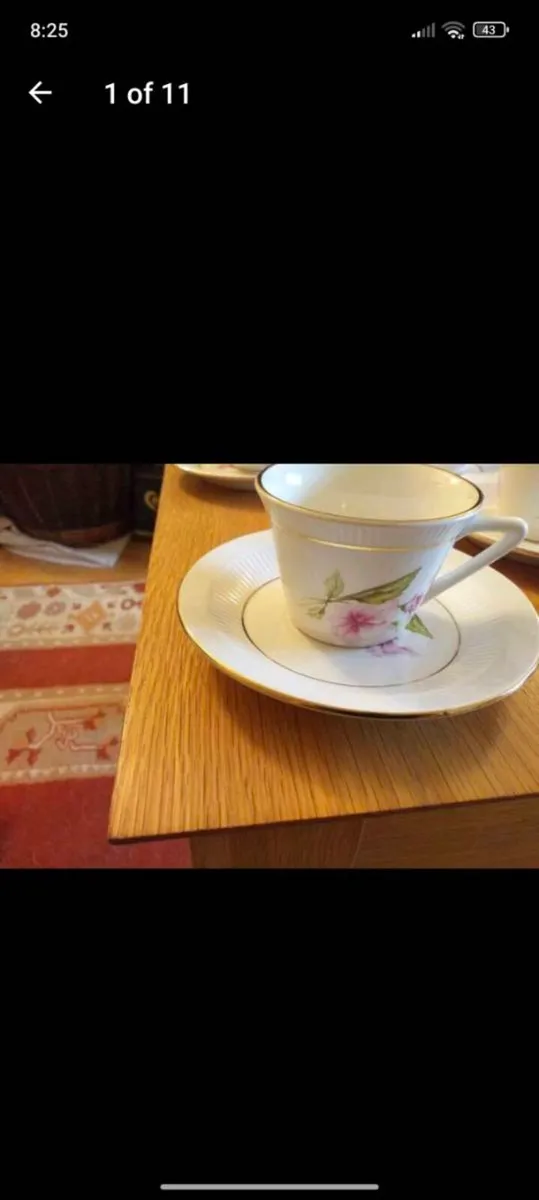 Vintage Gien coffee cups&saucers, 3 euro per duo - Image 1