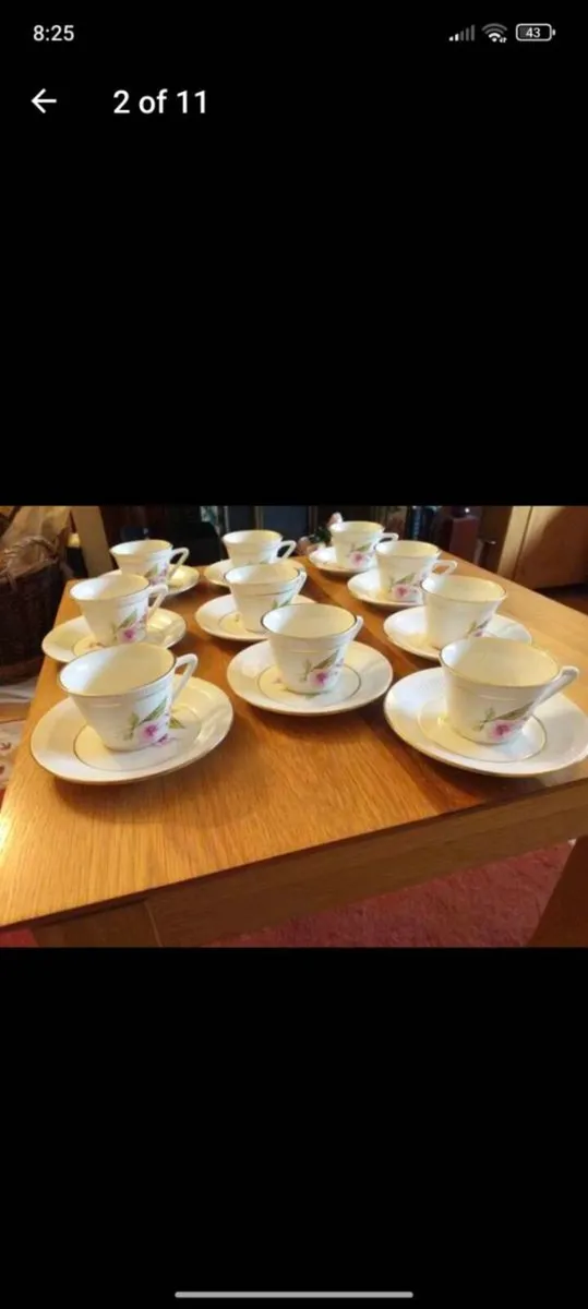 Vintage Gien coffee cups&saucers, 3 euro per duo - Image 2