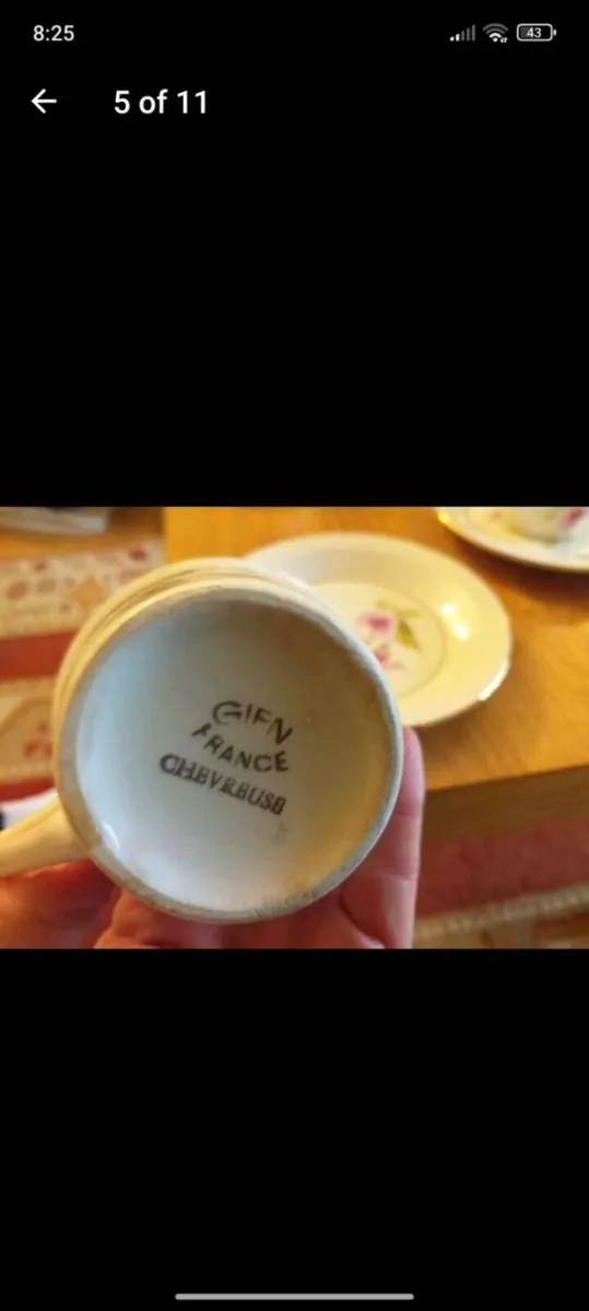 Vintage Gien coffee cups&saucers, 3 euro per duo - Image 3
