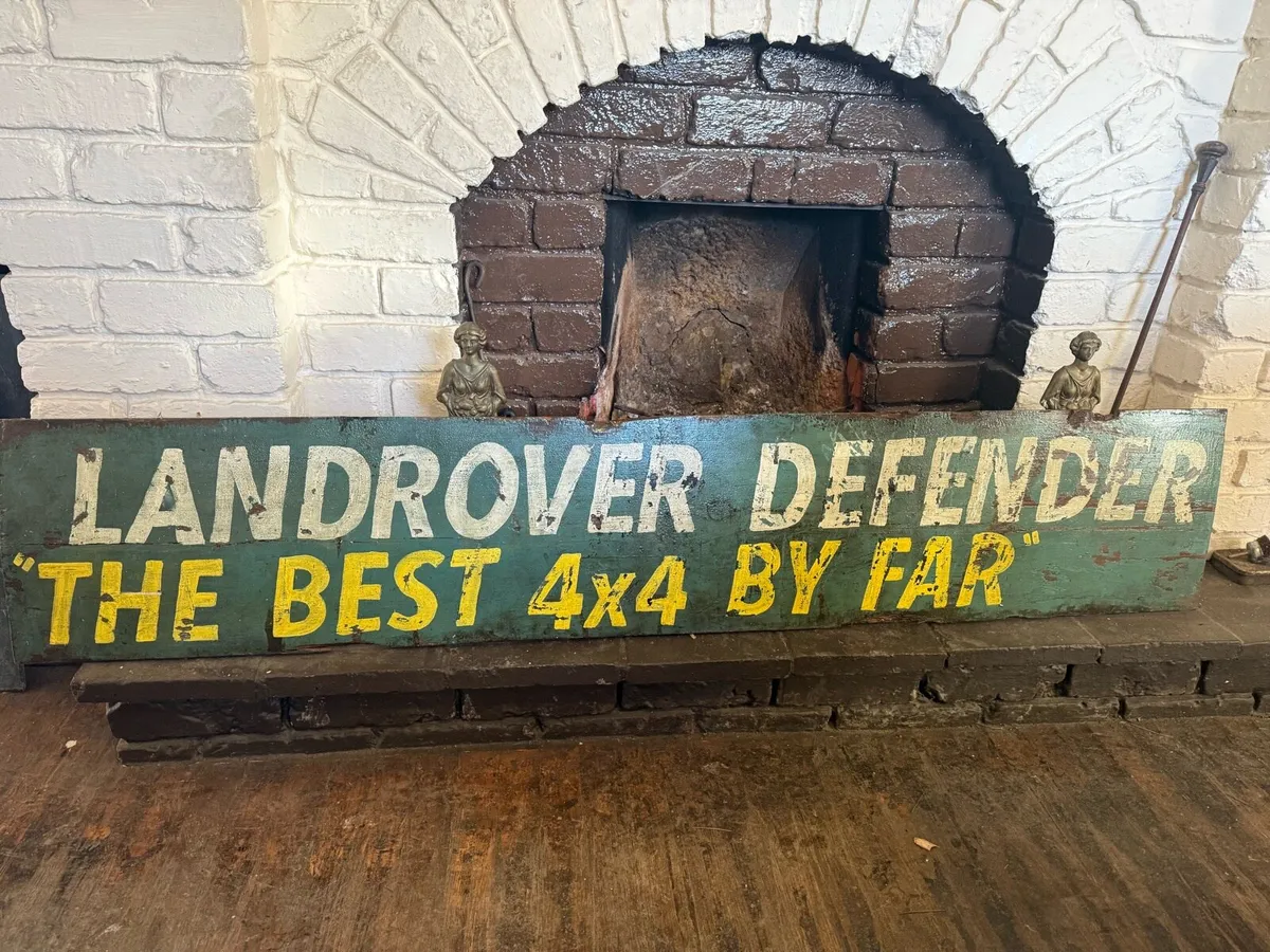 Large hand painted Land Rover sign - Image 1
