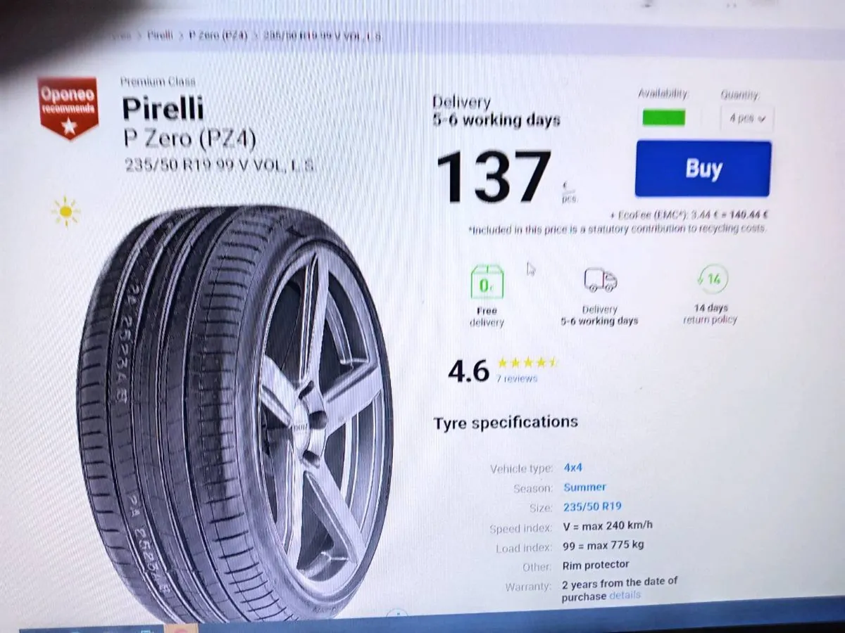 TYRES 235/50/R 19 SET OF 4 USED - Image 1