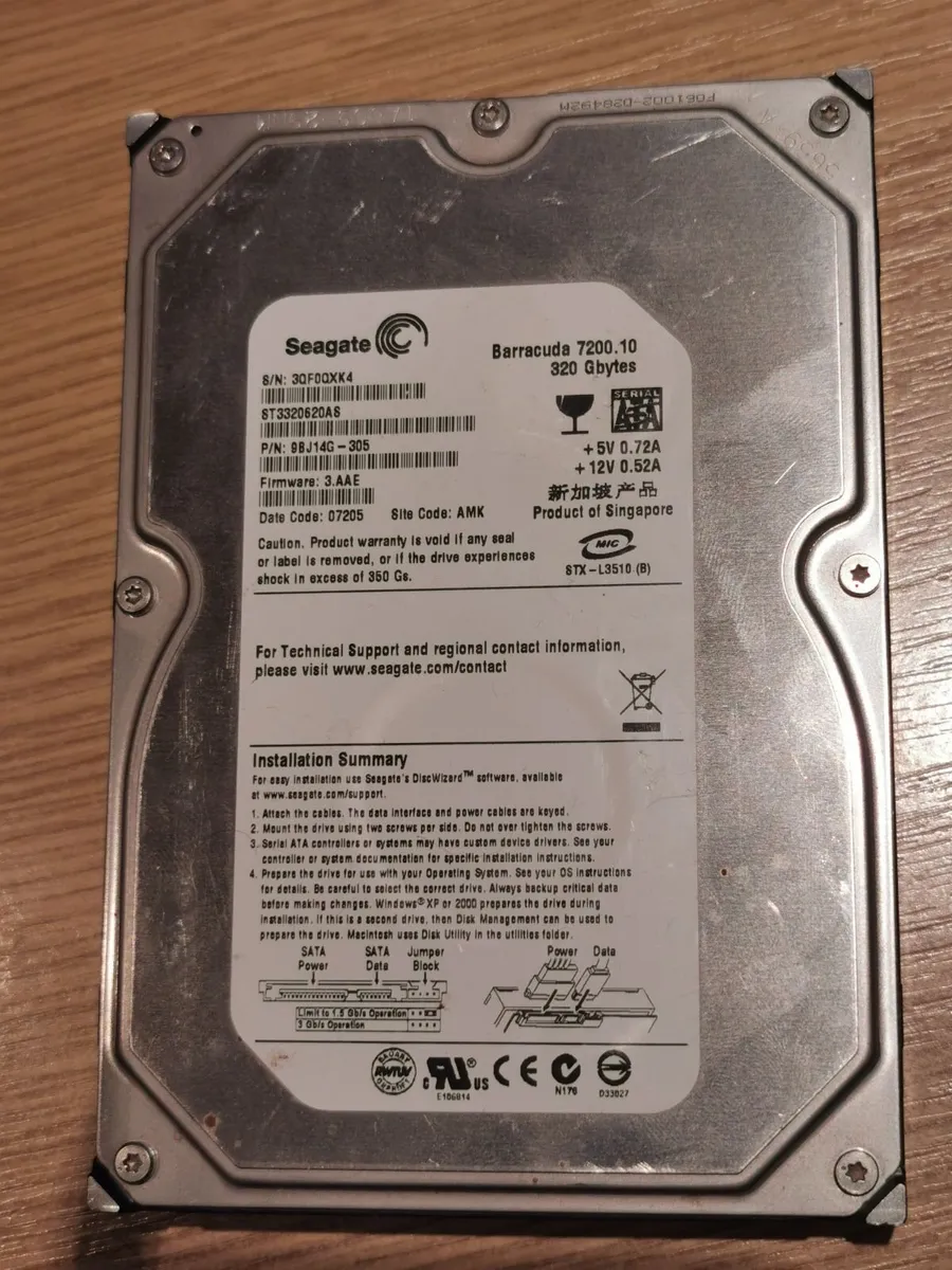 Seagate 320GB SATA Hard Disk Drive 3.5" 3.5 inch - Image 1