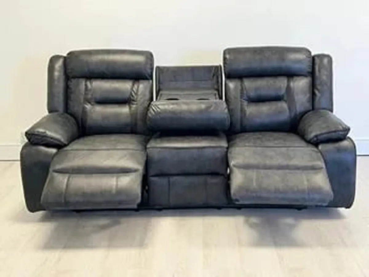 Nova Grey Electric Leather Recliner Sofa - Image 4