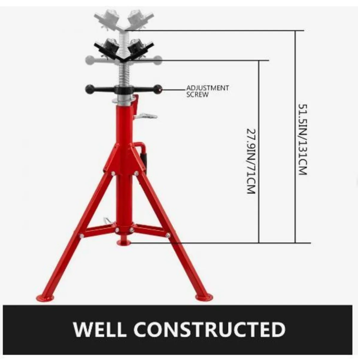 Pipe Jack Stand With 2-Ball Transfer V-Head - Image 2
