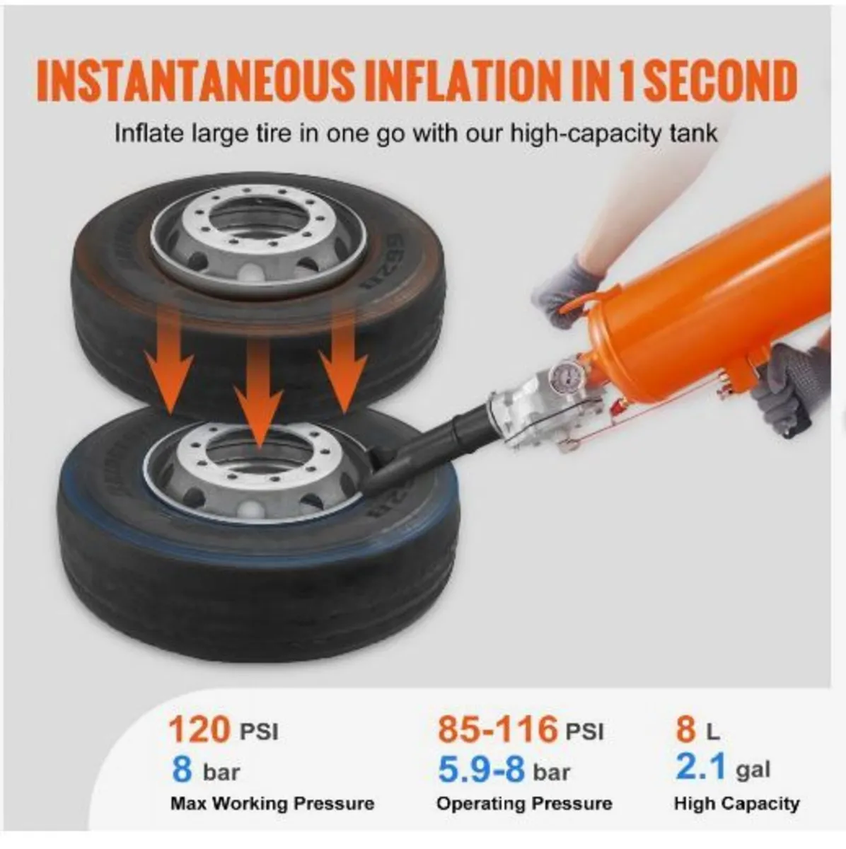 Tire Seater, 2.1 Gal/8 L Air Tire Blaster - Image 4