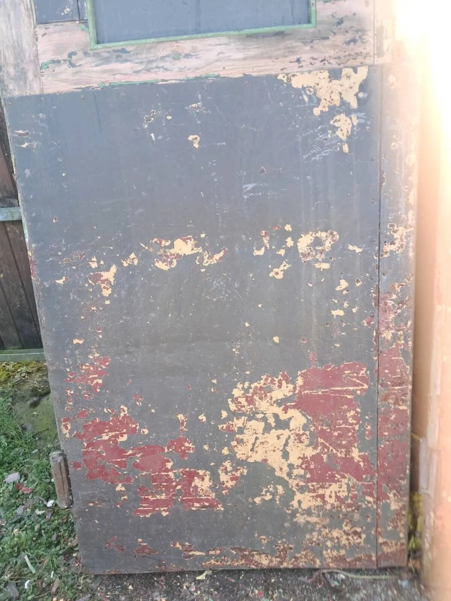 2 steel bound and timber prison doors - Image 4