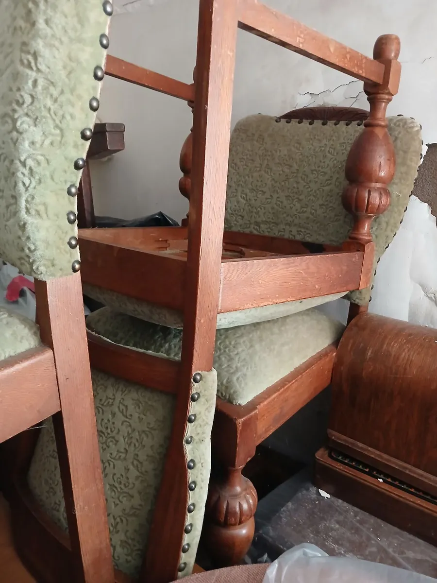 Antique oak chairs - Image 4