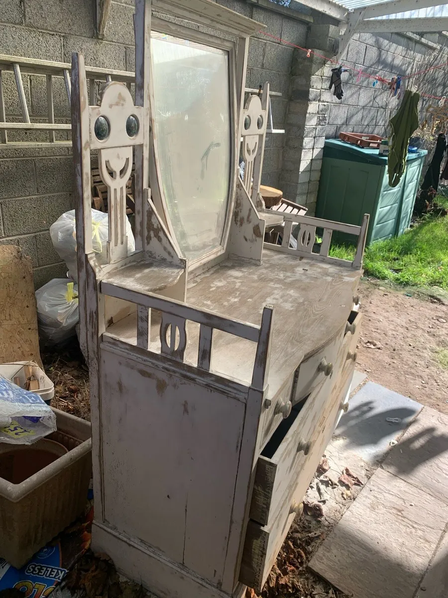 Vintage oak dressing table - Image 2