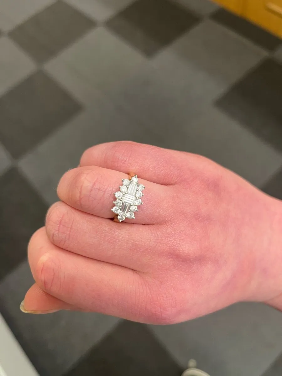 Silver gold plated CZ ring - Image 1