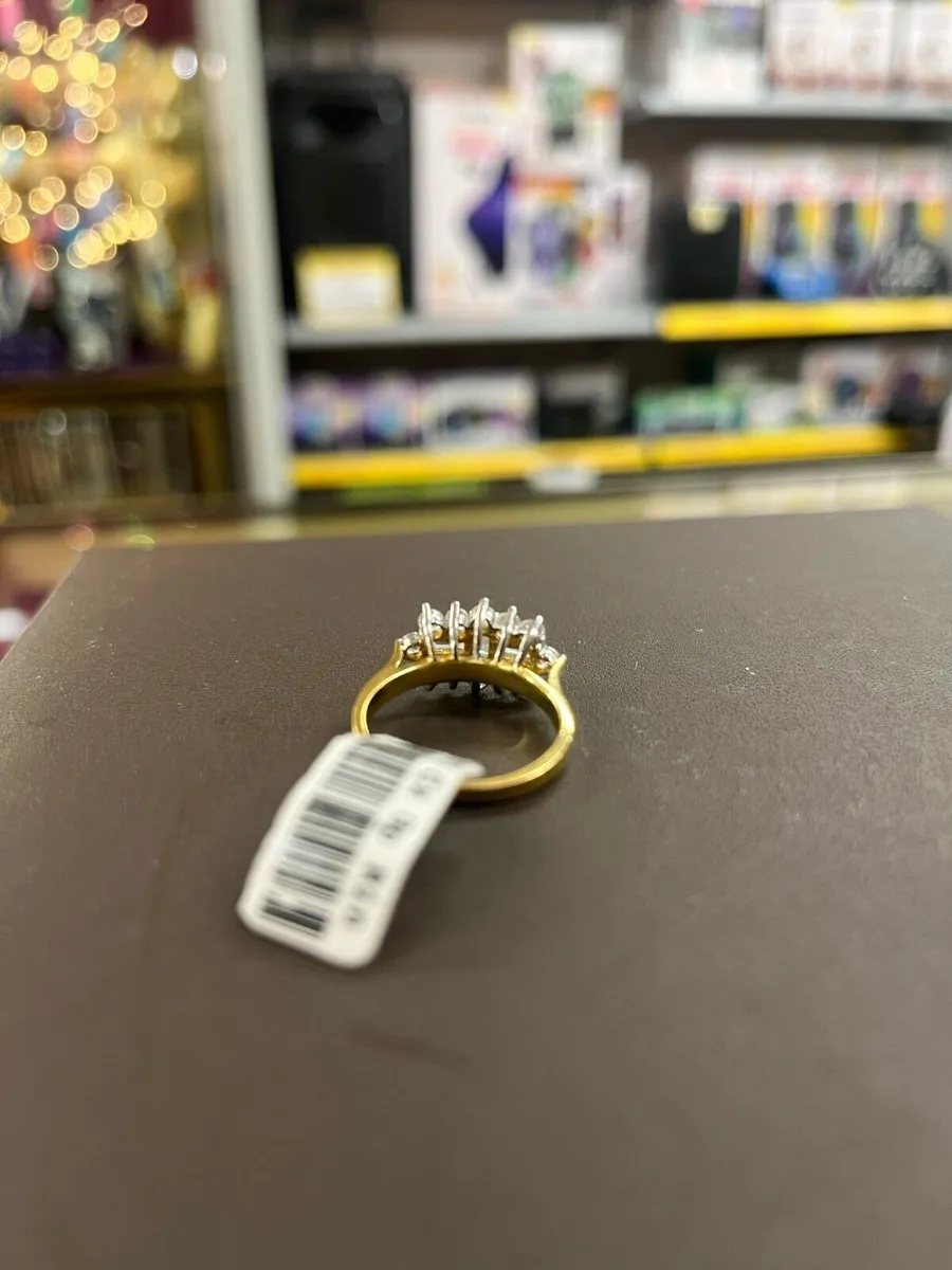 Silver gold plated CZ ring - Image 3