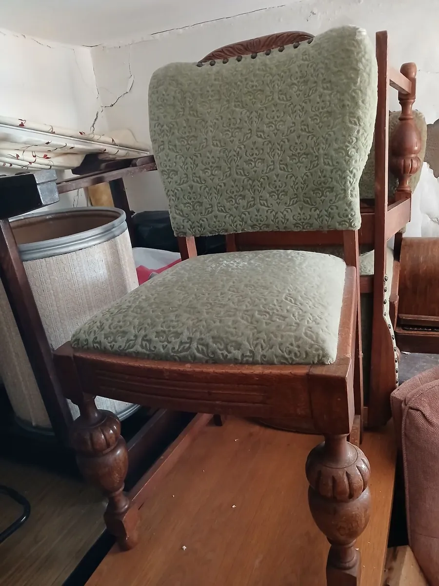 Antique oak chairs - Image 1