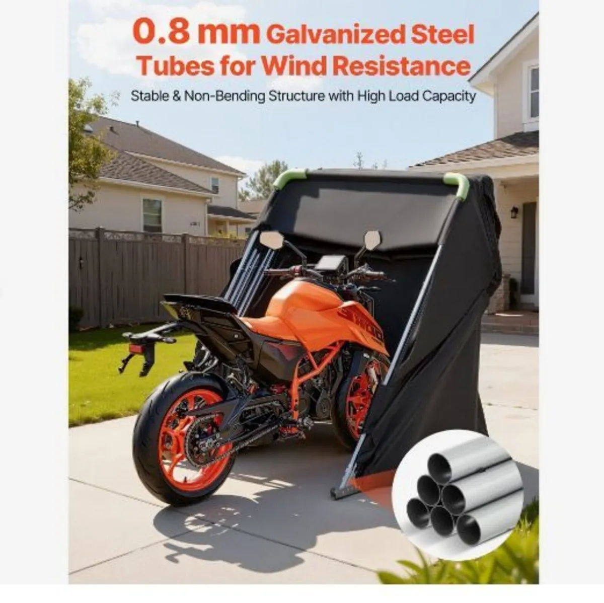 Motorcycle Storage Shelter with Security Lock - Image 4